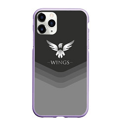 Чехол iPhone 11 Pro матовый Wings Uniform, цвет: 3D-светло-сиреневый