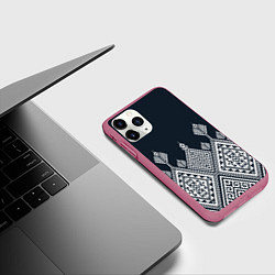 Чехол iPhone 11 Pro матовый Pat30, цвет: 3D-малиновый — фото 2