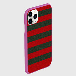 Чехол iPhone 11 Pro матовый Красно-полосатый, цвет: 3D-фиолетовый — фото 2