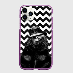 Чехол iPhone 11 Pro матовый Mr. Bear, цвет: 3D-фиолетовый