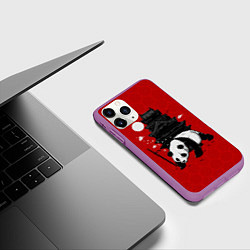 Чехол iPhone 11 Pro матовый Panda Warrior, цвет: 3D-фиолетовый — фото 2