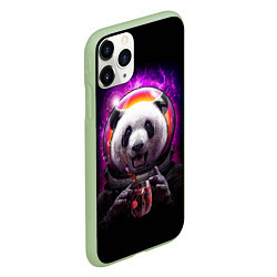 Чехол iPhone 11 Pro матовый Panda Cosmonaut, цвет: 3D-салатовый — фото 2