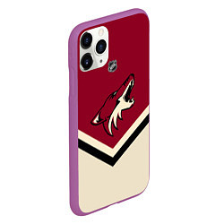 Чехол iPhone 11 Pro матовый NHL: Arizona Coyotes, цвет: 3D-фиолетовый — фото 2