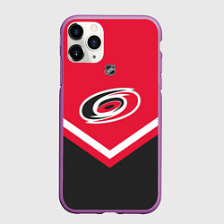 Чехол iPhone 11 Pro матовый NHL: Carolina Hurricanes, цвет: 3D-фиолетовый