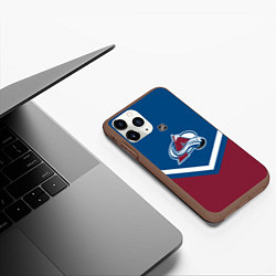 Чехол iPhone 11 Pro матовый NHL: Colorado Avalanche, цвет: 3D-коричневый — фото 2