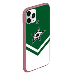 Чехол iPhone 11 Pro матовый NHL: Dallas Stars, цвет: 3D-малиновый — фото 2