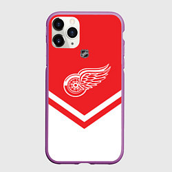 Чехол iPhone 11 Pro матовый NHL: Detroit Red Wings, цвет: 3D-фиолетовый