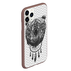 Чехол iPhone 11 Pro матовый Bear Dreamcatcher, цвет: 3D-коричневый — фото 2