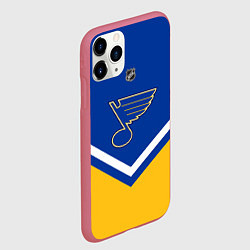 Чехол iPhone 11 Pro матовый NHL: St. Louis Blues, цвет: 3D-малиновый — фото 2
