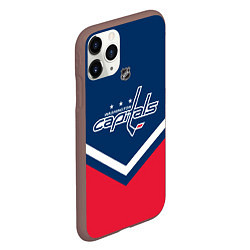 Чехол iPhone 11 Pro матовый NHL: Washington Capitals, цвет: 3D-коричневый — фото 2