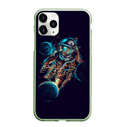 Чехол iPhone 11 Pro матовый Космический удар, цвет: 3D-салатовый