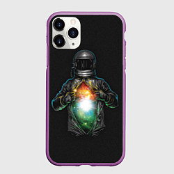 Чехол iPhone 11 Pro матовый Космос внутри, цвет: 3D-фиолетовый