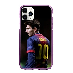 Чехол iPhone 11 Pro матовый Месси 10, цвет: 3D-фиолетовый