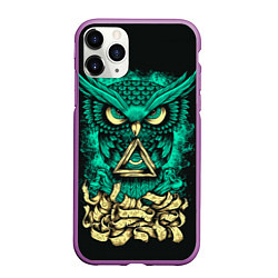 Чехол iPhone 11 Pro матовый Bring Me The Horizon: Owl, цвет: 3D-фиолетовый
