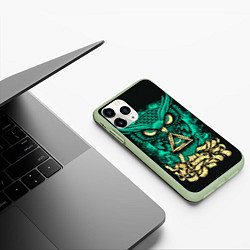 Чехол iPhone 11 Pro матовый Bring Me The Horizon: Owl, цвет: 3D-салатовый — фото 2
