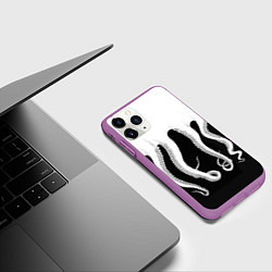 Чехол iPhone 11 Pro матовый Octopus, цвет: 3D-фиолетовый — фото 2