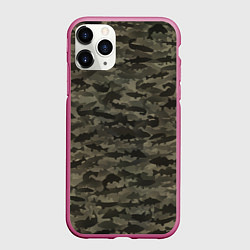 Чехол iPhone 11 Pro матовый Камуфляж рыбака, цвет: 3D-малиновый
