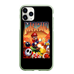 Чехол iPhone 11 Pro матовый Mario Doom, цвет: 3D-салатовый