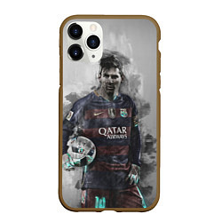 Чехол iPhone 11 Pro матовый Lionel Messi, цвет: 3D-коричневый