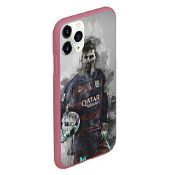 Чехол iPhone 11 Pro матовый Lionel Messi, цвет: 3D-малиновый — фото 2