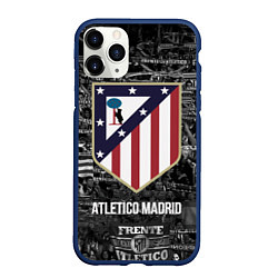 Чехол iPhone 11 Pro матовый Атлетико Мадрид, цвет: 3D-тёмно-синий