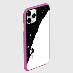Чехол iPhone 11 Pro матовый Ночной скалолаз, цвет: 3D-фиолетовый — фото 2