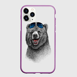 Чехол iPhone 11 Pro матовый Счастливый медведь