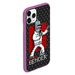 Чехол iPhone 11 Pro матовый Bender Presley, цвет: 3D-фиолетовый — фото 2