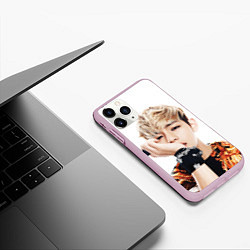 Чехол iPhone 11 Pro матовый Kim TaeHyung, цвет: 3D-розовый — фото 2