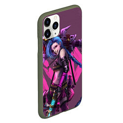 Чехол iPhone 11 Pro матовый Jinx, цвет: 3D-темно-зеленый — фото 2