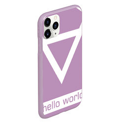 Чехол iPhone 11 Pro матовый Hello world, цвет: 3D-сиреневый — фото 2