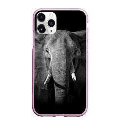 Чехол iPhone 11 Pro матовый Взгляд слона, цвет: 3D-розовый