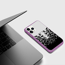 Чехол iPhone 11 Pro матовый Птичий вихрь, цвет: 3D-фиолетовый — фото 2