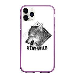 Чехол iPhone 11 Pro матовый Stay Wild, цвет: 3D-фиолетовый