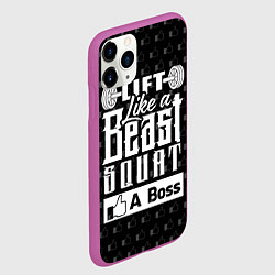 Чехол iPhone 11 Pro матовый Lift Like A Beast Squat, цвет: 3D-фиолетовый — фото 2