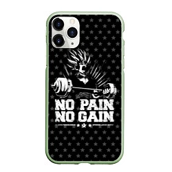 Чехол iPhone 11 Pro матовый No Pain No Gain, цвет: 3D-салатовый