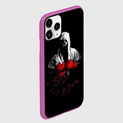 Чехол iPhone 11 Pro матовый Мертвый боксер, цвет: 3D-фиолетовый — фото 2