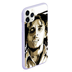 Чехол iPhone 11 Pro матовый Bob Marley: Mono, цвет: 3D-светло-сиреневый — фото 2