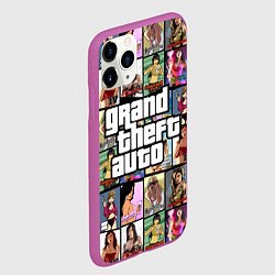 Чехол iPhone 11 Pro матовый GTA - все девушки персонажи, цвет: 3D-фиолетовый — фото 2