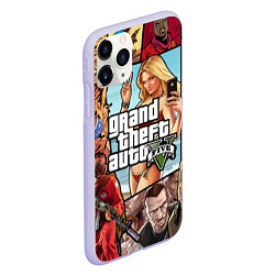 Чехол iPhone 11 Pro матовый GTA V, цвет: 3D-светло-сиреневый — фото 2