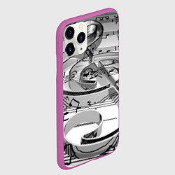 Чехол iPhone 11 Pro матовый Скрипичный ключ, цвет: 3D-фиолетовый — фото 2