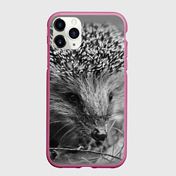 Чехол iPhone 11 Pro матовый Взгляд ёжика, цвет: 3D-малиновый