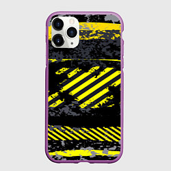 Чехол iPhone 11 Pro матовый Grunge Line, цвет: 3D-фиолетовый