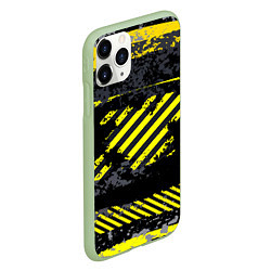 Чехол iPhone 11 Pro матовый Grunge Line, цвет: 3D-салатовый — фото 2