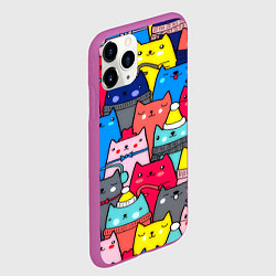 Чехол iPhone 11 Pro матовый Отряд котиков, цвет: 3D-фиолетовый — фото 2