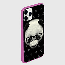 Чехол iPhone 11 Pro матовый Умная панда, цвет: 3D-фиолетовый — фото 2