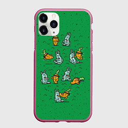 Чехол iPhone 11 Pro матовый Боевая морковь, цвет: 3D-малиновый