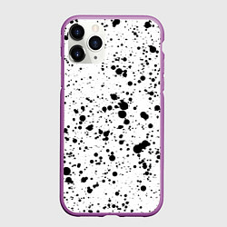 Чехол iPhone 11 Pro матовый Чёрные брызги