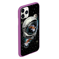 Чехол iPhone 11 Pro матовый Подводный космос, цвет: 3D-фиолетовый — фото 2