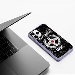Чехол iPhone 11 Pro матовый ВВС: Служу России, цвет: 3D-светло-сиреневый — фото 2